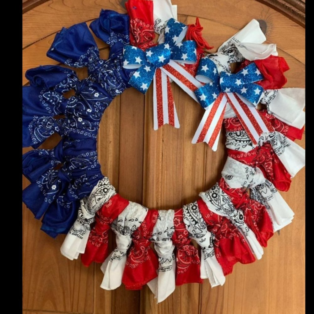 Handmade American Bandana Wreath
